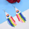E-6413 Vivid Colorful Dangle Earring For Wome Long Tassel Hanging Beads Earrings for Women Party Jewelry Gift