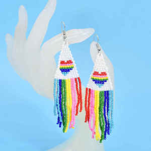 E-6413 Vivid Colorful Dangle Earring For Wome Long Tassel Hanging Beads Earrings for Women Party Jewelry Gift