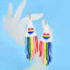 E-6413 Vivid Colorful Dangle Earring For Wome Long Tassel Hanging Beads Earrings for Women Party Jewelry Gift