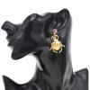 E-6414 Vintage Bug Insect Earrings Charms Metal Beetle Crystal Shell Stunning Antiqued Gold Scarab Drop Earrings