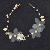 F-0973 Handmade Gold Wired Yarn Flower Pearl Headbands Headdress For Bridal Wedding Engagement Hair Accessories