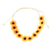 F-0974 Sunflower Crown Hair Wreath Daisy Flower Headbands Hippie Headbands Adjustable Floral Bridal Headpiece for Hippie Party Wedding Festivals Photo Props