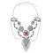N-7731 Exaggerated Gold Silver Metal Geometric Red Blue Stone Chunky Necklaces for Women Indian Gypsy Jewelry Gift