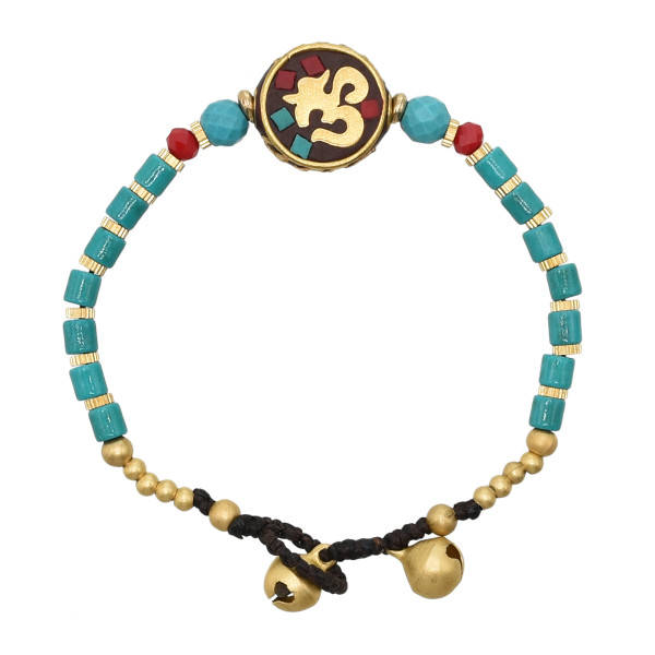 B-1200 Bohemian New Fashion Bracelet Beaded Elastic Stackable Stretch Crystal Ring Bell Bangle Bracelets For Women Teens