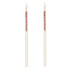 E-6418 Handmade Red Green Acrylic Beads Long Tassel Dangle Earrings for Women Boho Holiday Party Jewelry Gift