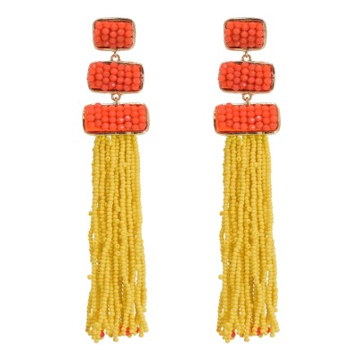 E-6419 Multilayerd Dangle Earring For Women Long Tassel Hanging Beads Earrings for Women Jewelry Gift