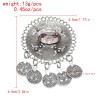 R-1566 Vintage Silver Color Metal Crystal Enamel Coin Tassel Midi Finger Rings for Women Boho Adjustable Party Jewelry Gift