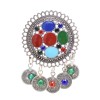 R-1566 Vintage Silver Color Metal Crystal Enamel Coin Tassel Midi Finger Rings for Women Boho Adjustable Party Jewelry Gift
