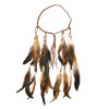 F-0970 Ethnic Rope Woven Wooden Beads Feather Headbands for Women Boho Handmade Indian Festival Party Hair Accessories