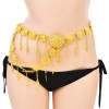 N-7738 Vintage Gold Metal Hollow Flower Belly Dance Waist Belt Chains for Women Indian Thailand Party Body Jewelry