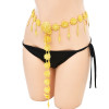 N-7739  Egyptian Golden Crystal Flower Waist Belly Chains Dancing Beach Belt Statement Body Chain India Ethnic Boho  Jewelry