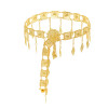 N-7740 Square Gold Metal Flower Belt Belly Dance Waist Belt Chains for Women Indian Thailand Party Body Jewelry