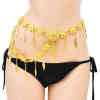 N-7741  Women Fashion Vintage Gold Hollow Flower Belly leaf pendant Dance Waist Belt Chain Indian Party Body Jewelry