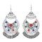 E-6424 Vintage Metal Acrylic Rhinestones Coin Tassel Drop Dangle Earrings for Women Boho Gypsy Party Jewelry