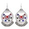 E-6424 Vintage Metal Acrylic Rhinestones Coin Tassel Drop Dangle Earrings for Women Boho Gypsy Party Jewelry