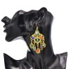 E-6426 Indian Vintage Gold Metal Colorful Acrylic Coin Tassel Drop Earrings for Women Festival Party Jewelry Gift