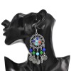 E-6425 Vintage Heavy Metal Acrylic Long Tassel With Coin Colorful Ball Drop Dangle Earrings for Women Boho Gypsy Party Jewelry