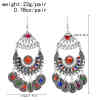 E-6427 Women Boho Fashion Vintage Gold Silver Long Tassel With Coin Colorful Ball Drop Dangle Earrings Party Jewelry