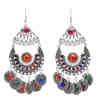 E-6427 Women Boho Fashion Vintage Gold Silver Long Tassel With Coin Colorful Ball Drop Dangle Earrings Party Jewelry
