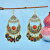 E-6427 Women Boho Fashion Vintage Gold Silver Long Tassel With Coin Colorful Ball Drop Dangle Earrings Party Jewelry