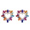 E-6430 4 Colors Fashion Heart Shape Crystal Stud Earrings for Women Bridal Wedding Party Jewelry Gift