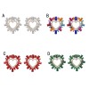 E-6430 4 Colors Fashion Heart Shape Crystal Stud Earrings for Women Bridal Wedding Party Jewelry Gift