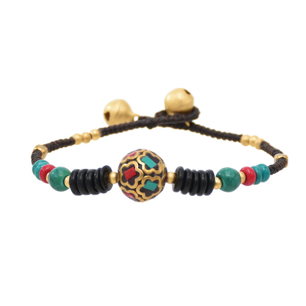 B-1203  Bohemian Bracelet Beaded Turquoise Bell Bracelets For Women Girls