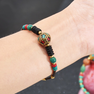 B-1203  Bohemian Bracelet Beaded Turquoise Bell Bracelets For Women Girls