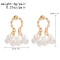 E-6432 Elegant Gold Metal Pearls Drop Earrings for Women Bridal Wedding Party Jewelry Gift