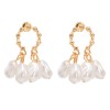E-6432 Elegant Gold Metal Pearls Drop Earrings for Women Bridal Wedding Party Jewelry Gift