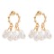 E-6432 Elegant Gold Metal Pearls Drop Earrings for Women Bridal Wedding Party Jewelry Gift