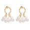 E-6432 Elegant Gold Metal Pearls Drop Earrings for Women Bridal Wedding Party Jewelry Gift
