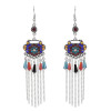 E-6433 vintage Chain tassels Dangle Earrings Lock Shape Rhinestone Earrings