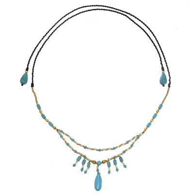 F-0979 Bohemian Turquoises Beads Forehead Head Chains Headbands for Women Handmade Ethnic Tribal Party Jewelry