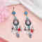E-6434 F-1008 Women Fahison Bohemia Trendsetting Earring HAIRBAND SETExquisite Patten Long Fringe Dangle Earring Jewelry Gift