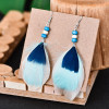 E-6439 Ethnic Feather Drop Dangle Earrings for Women