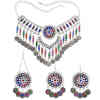 N-7747 Bohemian Vintage Metal Colorful Crystal Coin Necklaces Earrings Hair Clips Sets Festival Dance Party Jewelry sets