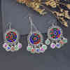 N-7747 Bohemian Vintage Metal Colorful Crystal Coin Necklaces Earrings Hair Clips Sets Festival Dance Party Jewelry sets