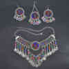 N-7747 Bohemian Vintage Metal Colorful Crystal Coin Necklaces Earrings Hair Clips Sets Festival Dance Party Jewelry sets