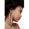 E-6395 Exaggerated Big Gold Metal Geometric Long Tassel Hanging Earrings for Women Party Jewelry Gift