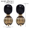 E-6444 Fashion Vintage Black Stone Gold Ball Drop Earrings for Women Boho Holiday Party Jewelry Gift