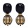 E-6444 Fashion Vintage Black Stone Gold Ball Drop Earrings for Women Boho Holiday Party Jewelry Gift