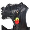 E-6445 Knitted strawberry Dangle Earrings Red Fruit Sweet Earrings
