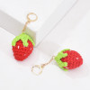 E-6445 Knitted strawberry Dangle Earrings Red Fruit Sweet Earrings