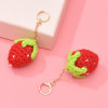 E-6445 Knitted strawberry Dangle Earrings Red Fruit Sweet Earrings