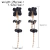 E-6446 Exaggerated White Black Color Big Flower Long Tassel Drop Earrings for Women Boho Wedding Party Jewelry
