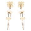 E-6446 Exaggerated White Black Color Big Flower Long Tassel Drop Earrings for Women Boho Wedding Party Jewelry