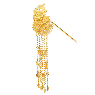 F-0984 Gold Peacock Hair Stick With Chinese Traditional Style Fashion Hair Chopsticks Hairpin