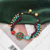 B-1205 Ethnic Bohemian Turquoises Acrylic Beads Rope Woven Bracelets for Women Handmade Party Jewelry Gift