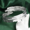 B-1208 Feather Shape ArmBand Cuff Bracelet Bangle For Women  Gold Silver Plated  Adjustable Bangle